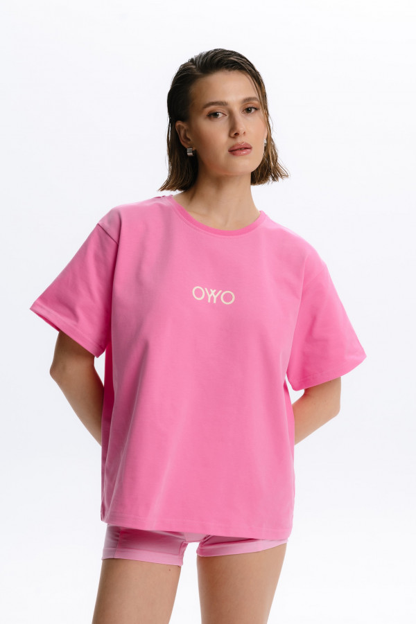 Футболка WITH LOVE  розовая M-L